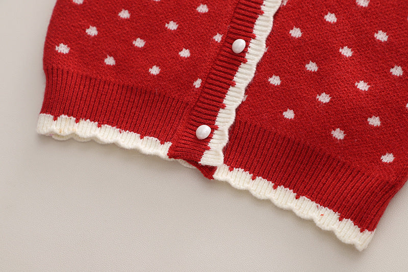 Girls' Knitted Set with Bows