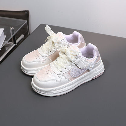 Children's Tennis with Lace Bow and Small Flower