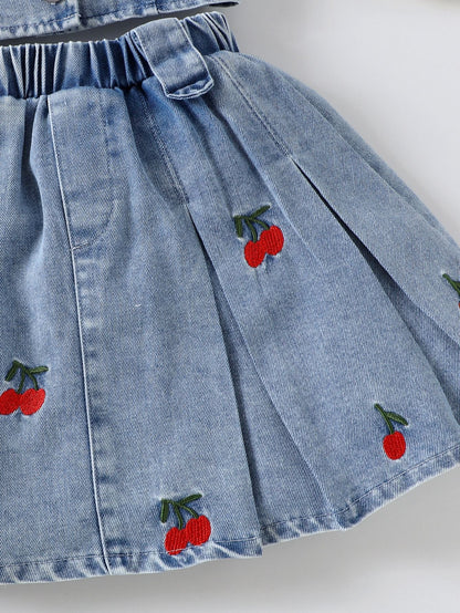 Children's Summer Jeans Cherry Set