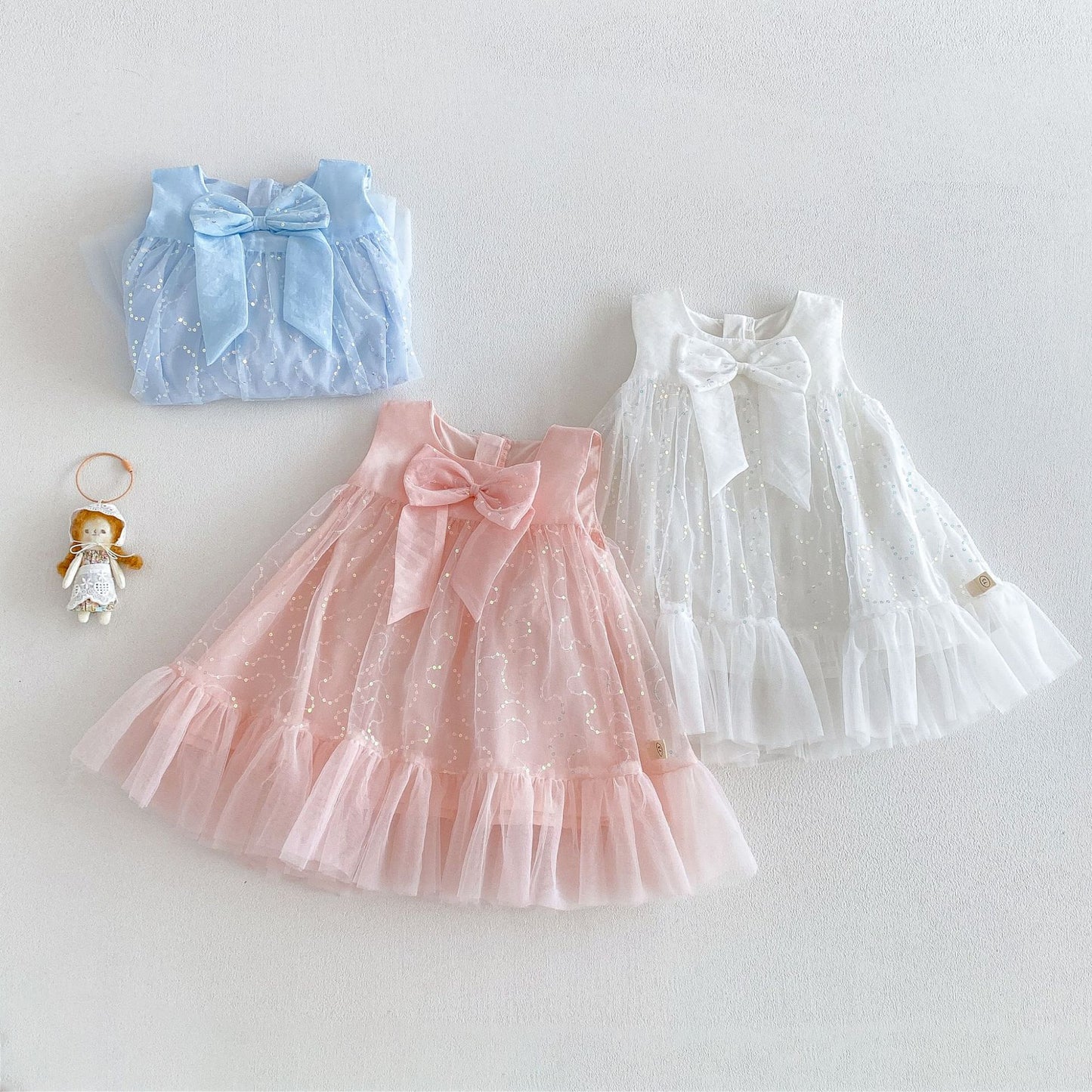 Children's Dress in Sparkly Tulle with Bow