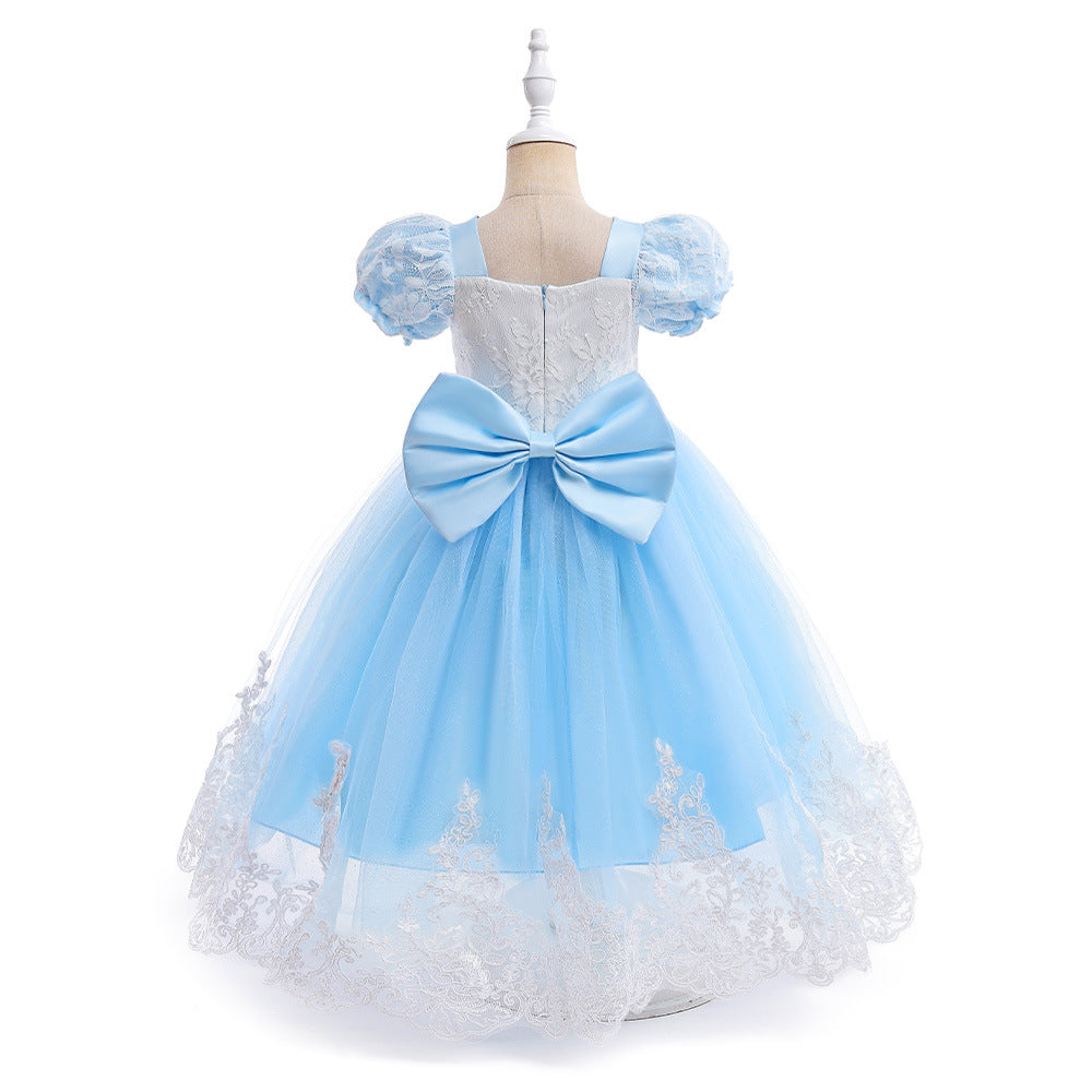 Blue Floral Party Dress