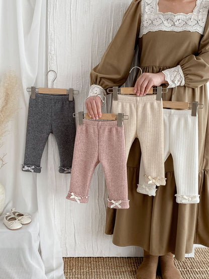 Girls' Lined Pants with Bows