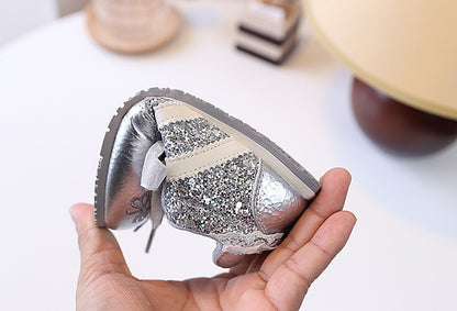 Girls' Rhinestone Sneakers with Bows