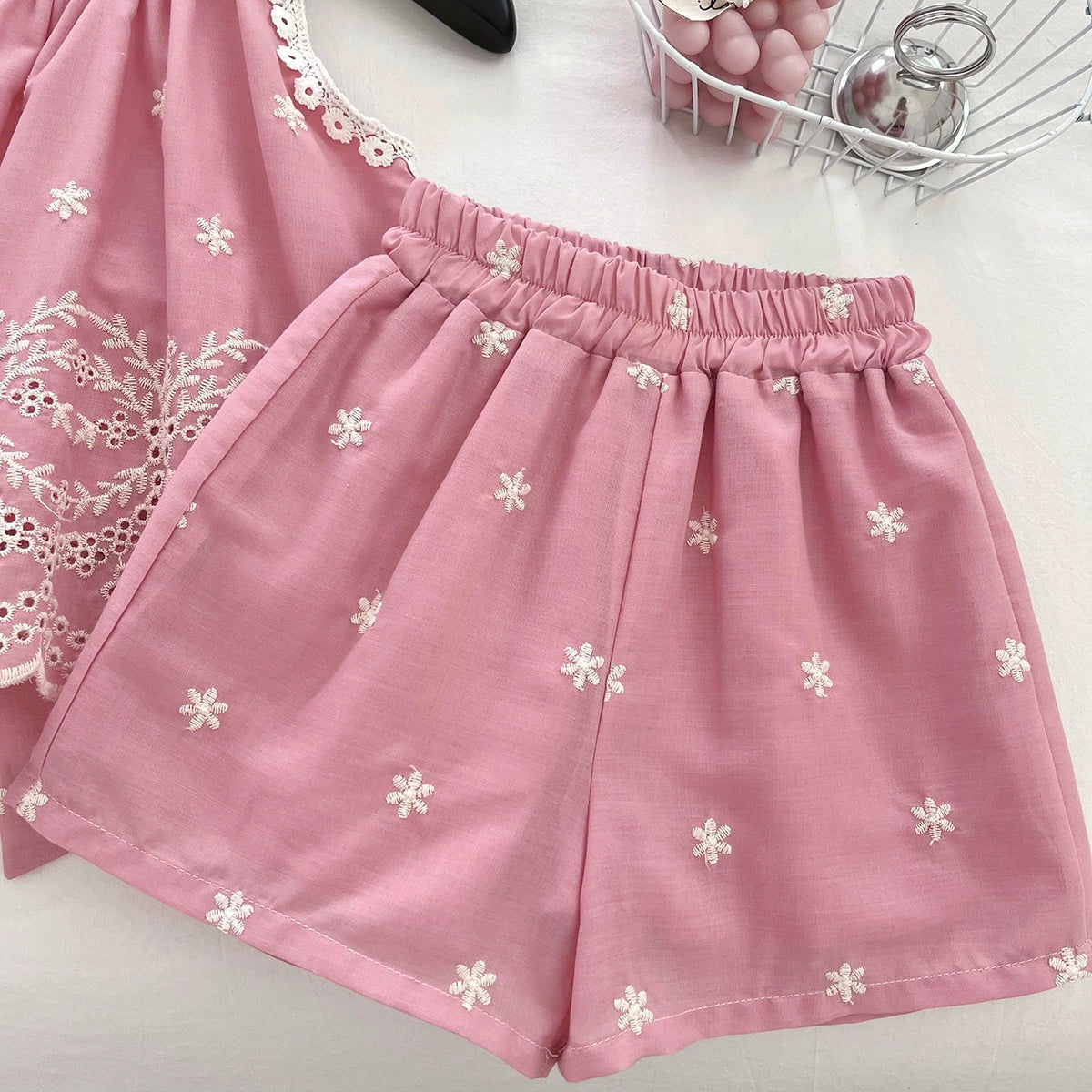 Girls' Floral Lace Set