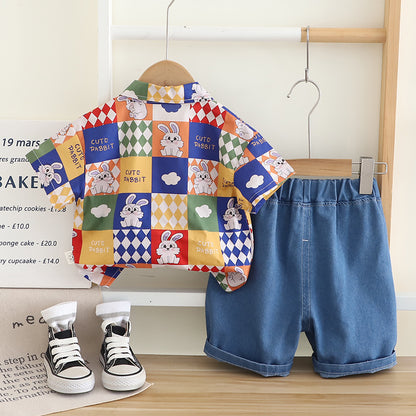Boys' Outfit Set with Animal Print Shirt