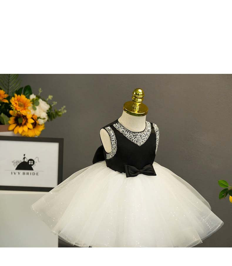 Party Dress with Bow and Rhinestones