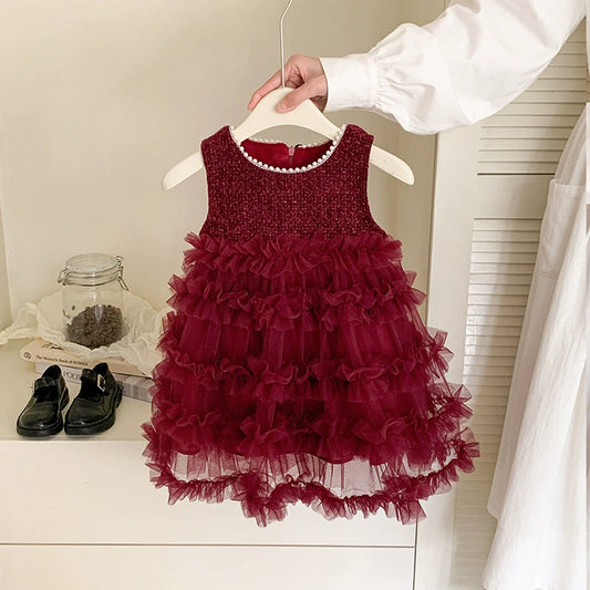 Red Tulle Children's Dress 2-Piece Set