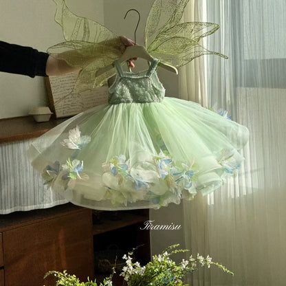 Cute Suspender Fluffy Children dresses