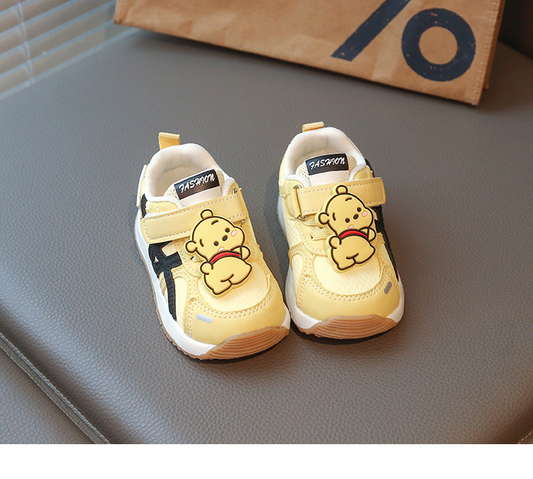 Children's Sneakers with Velcro and Teddy Bear Design