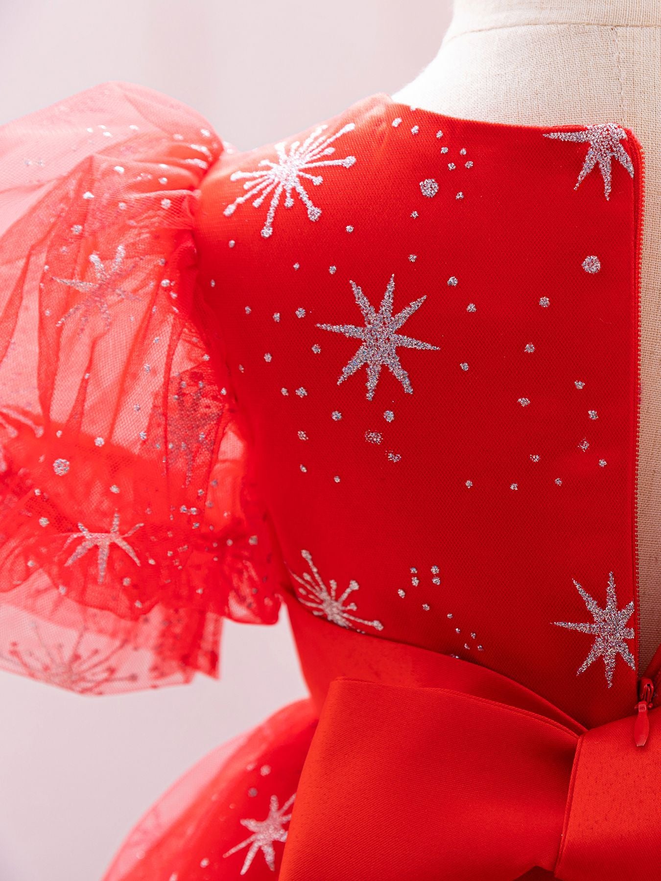 Vestido infantil navideño brillante 