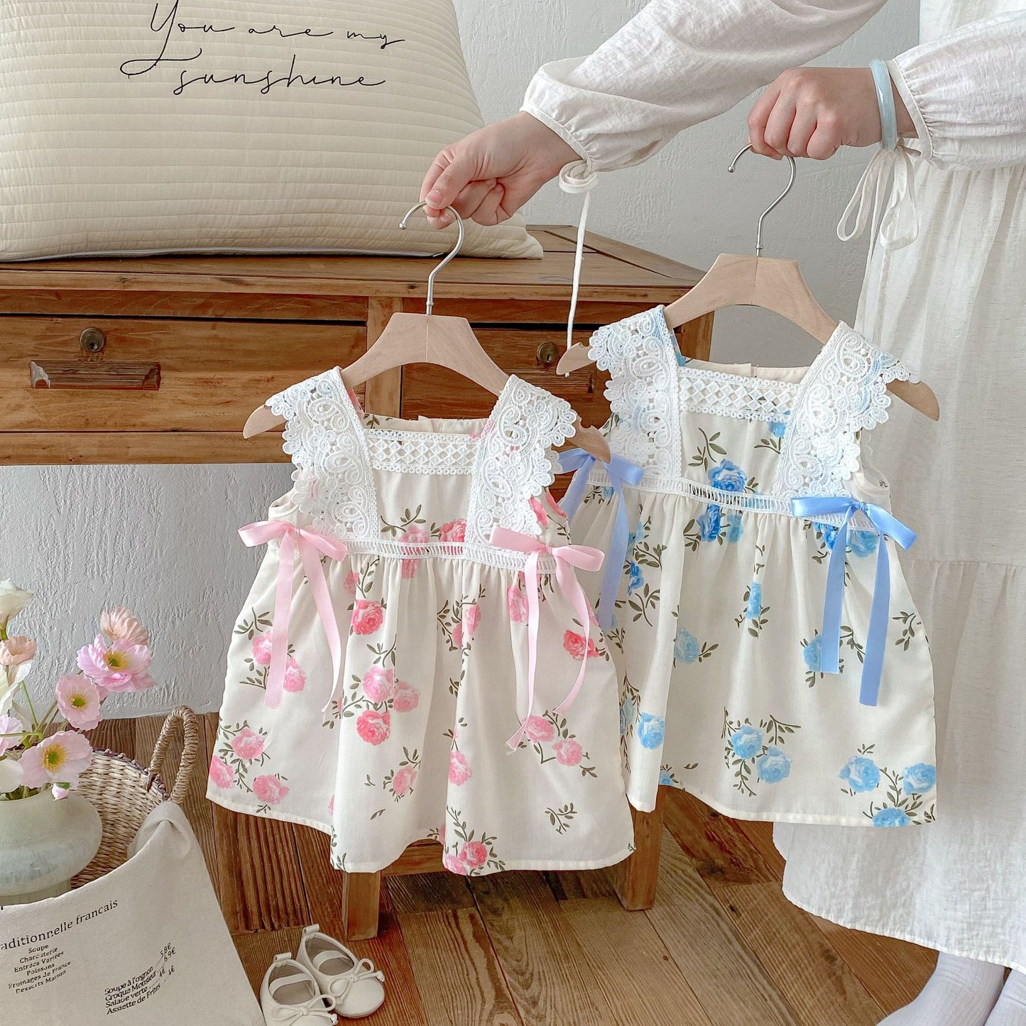 Floral Dress with Bow for Girls