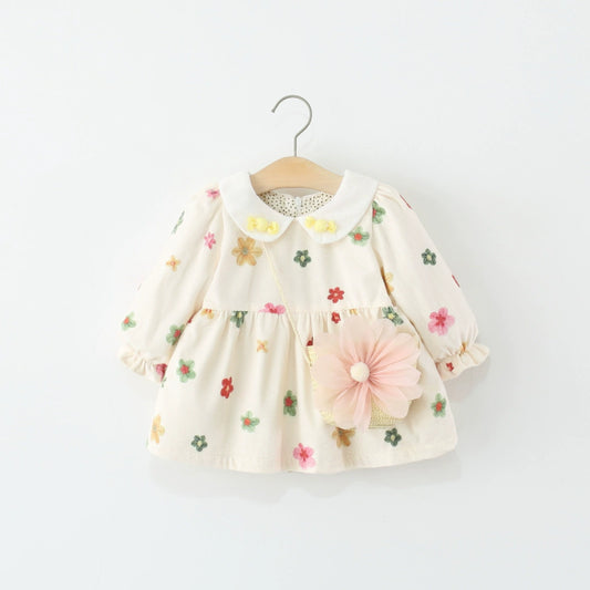 Children's Floral Dress with Long Sleeves
