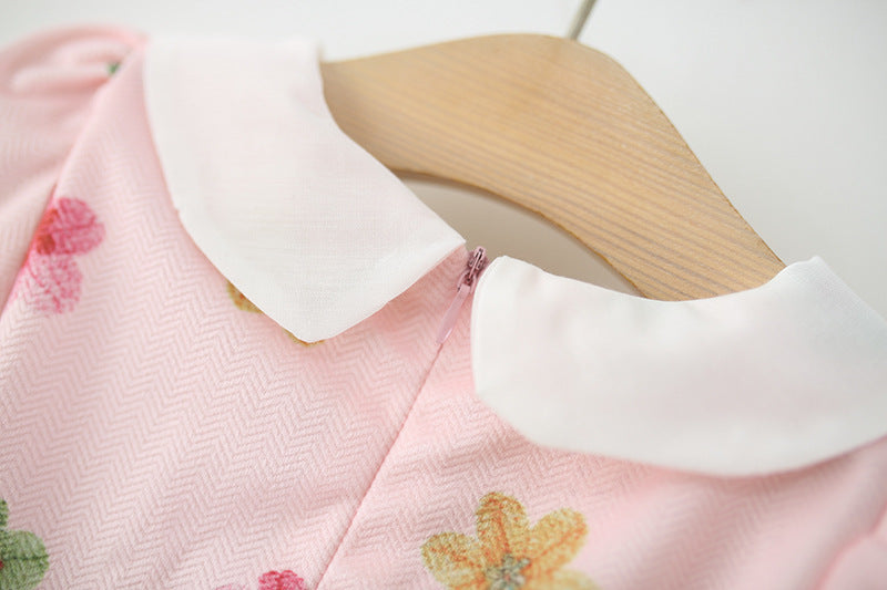 Children's Floral Dress with Long Sleeves