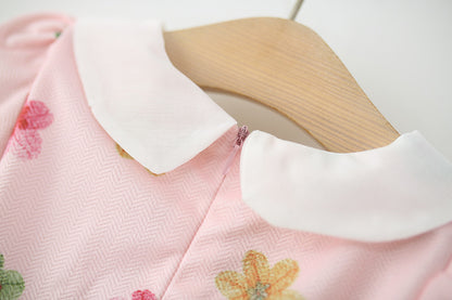 Children's Floral Dress with Long Sleeves