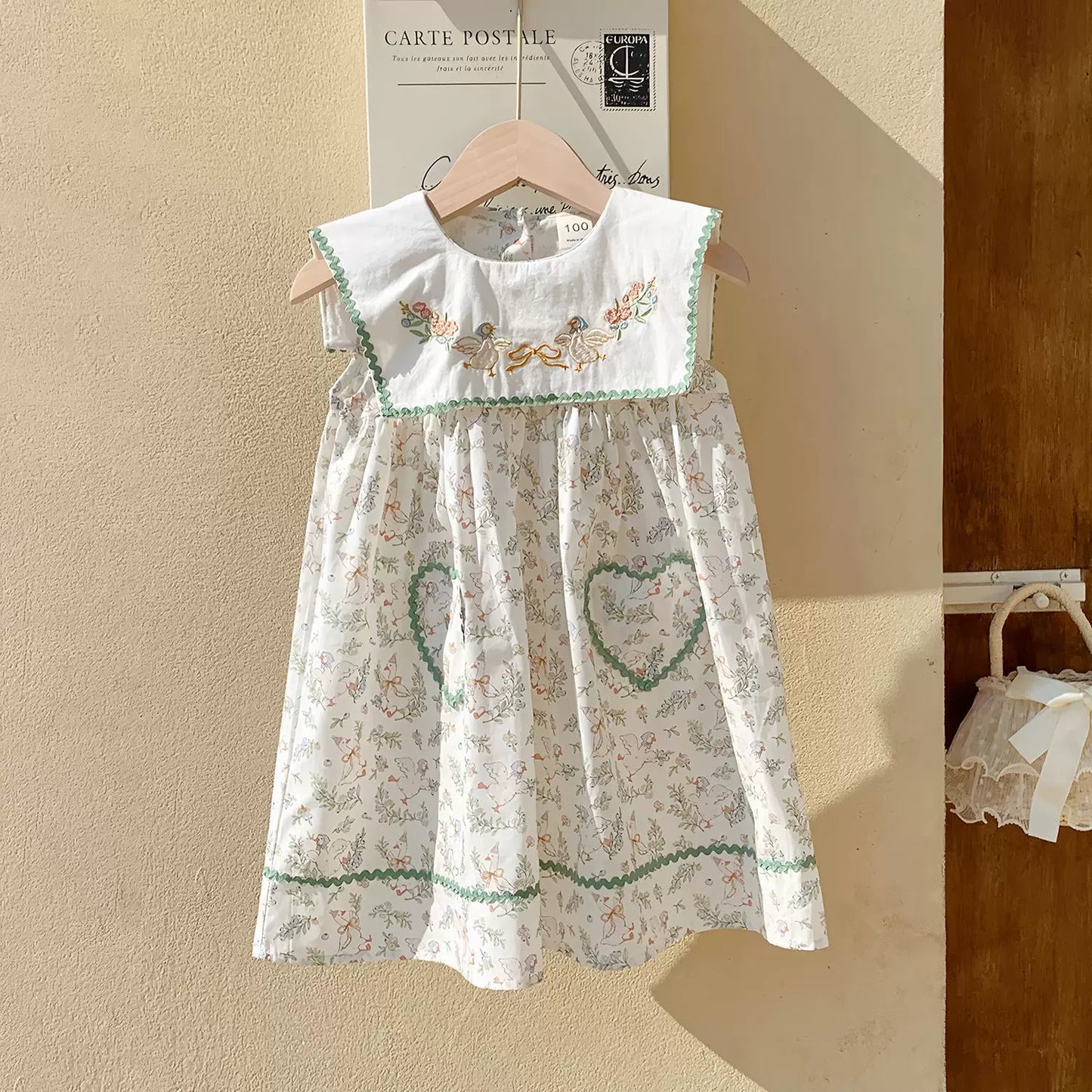 Children's Dress with Little Flowers and Ruffles