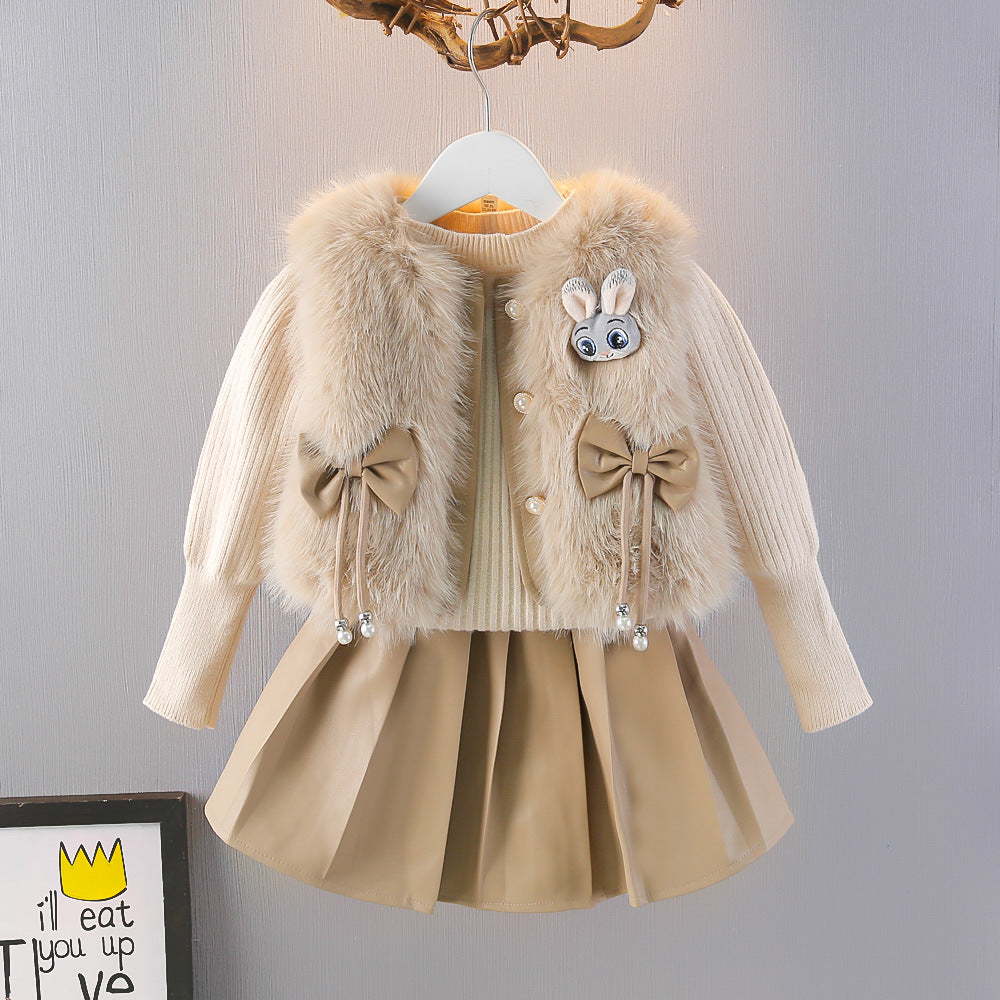 Children's 3-Piece Set with Faux Fur