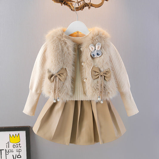Children's 3-Piece Set with Faux Fur
