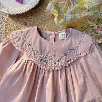 Children's Dress with Lace and Flowers