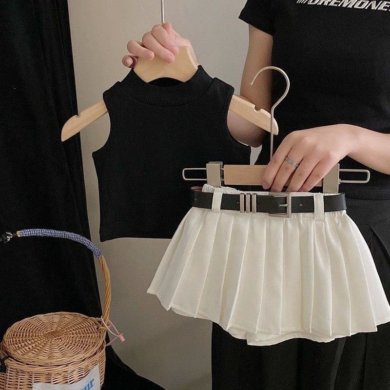 Girls' Summer Outfit with Belt