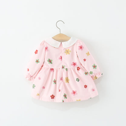 Children's Floral Dress with Long Sleeves