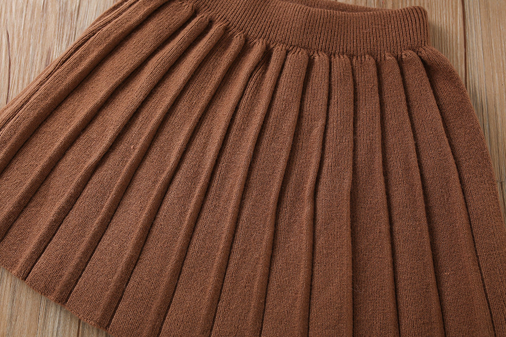 Mussi Girls' Knitted Outfit with Small Flowers