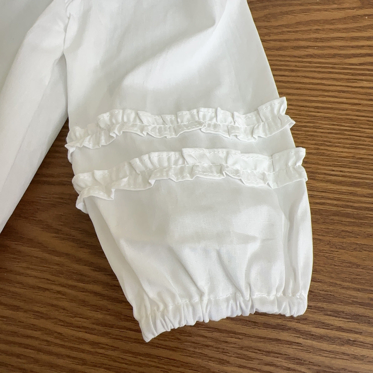 White Ruffled Girls' T-shirt