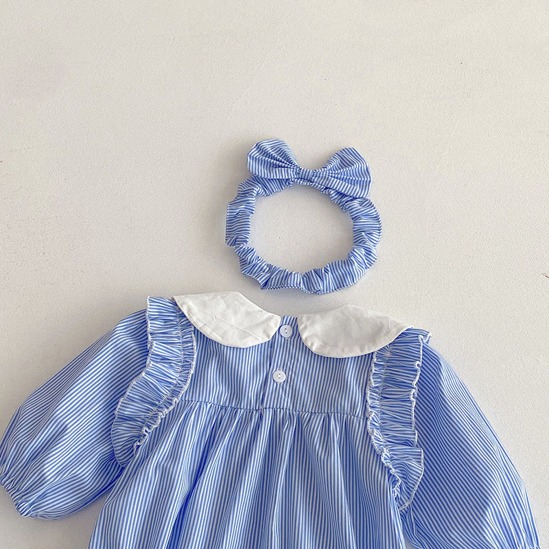 Body/ Striped Children's Dress with Bow