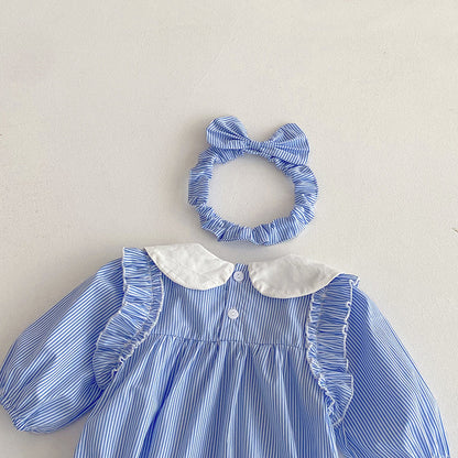Body/ Striped Children's Dress with Bow