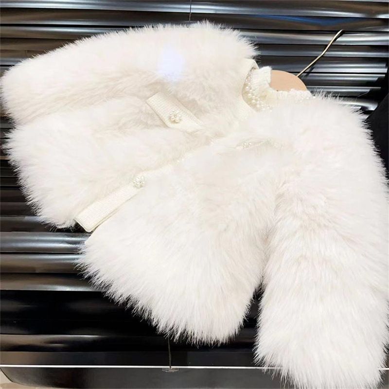 Children's Plush Jacket with Pearls