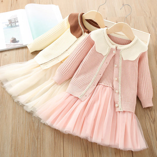 Children's Knitted Dress + Cardigan