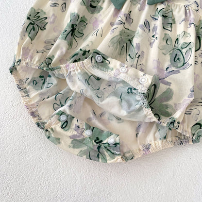 Body de niña con lazo floral 