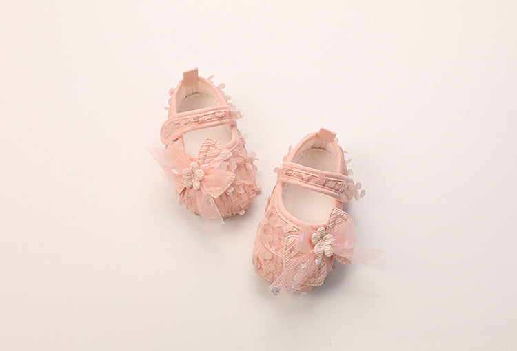 Children's Shoes with Flowers and Bow