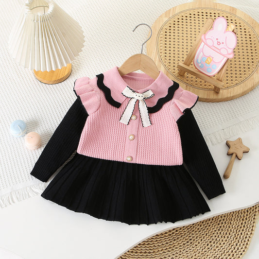 Girls' Bow Knit Set
