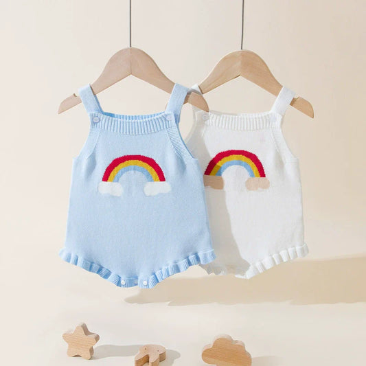Rainbow Knitted Baby Bodysuit