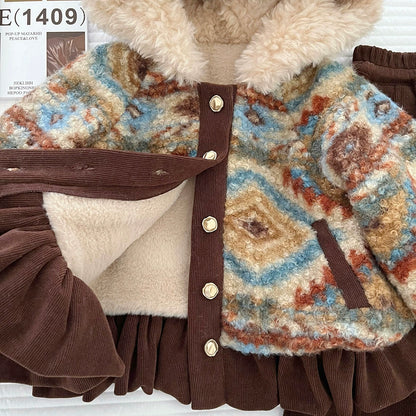 Girls' Super Warm Button-Down Set