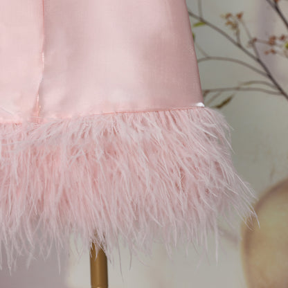 Children's Dress with Bow and Feathers