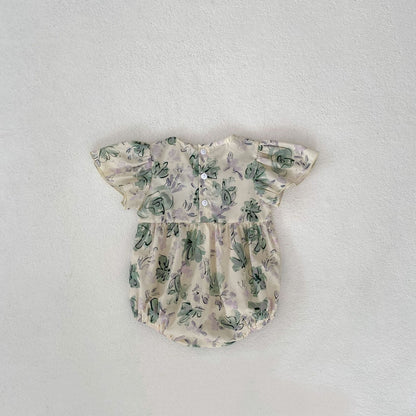 Body de niña con lazo floral 