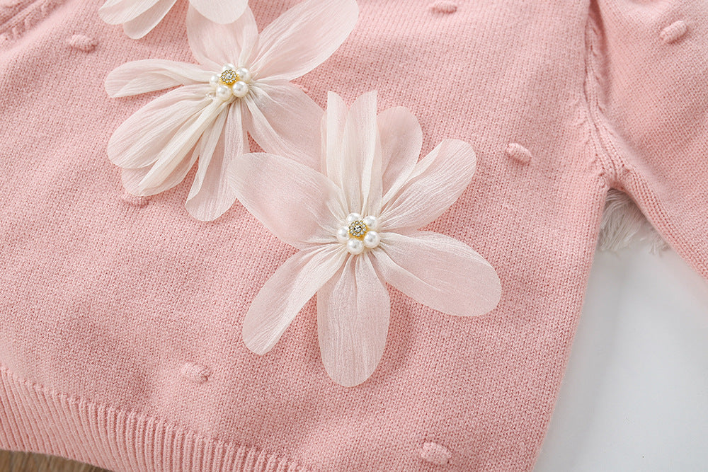 Girls' Knit Set Mussi Little Flowers