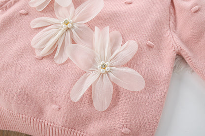 Girls' Knit Set Mussi Little Flowers