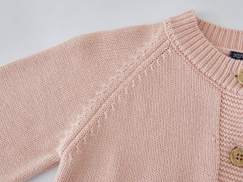 Children's Knitted Cardigan with Mushroom Design
