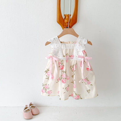 Floral Dress with Bow for Girls