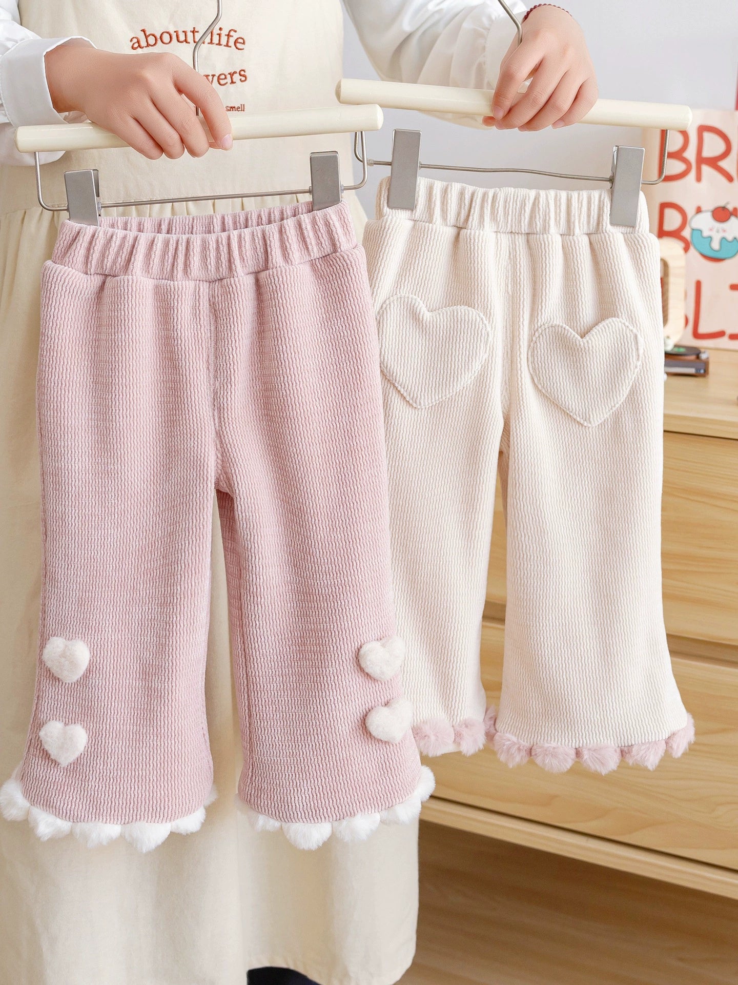 Children's Winter Pants with Heart Design