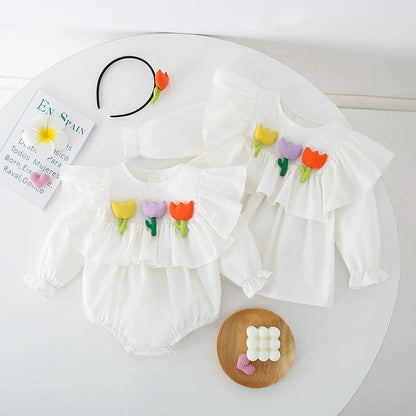 Body/ Dress for Children with Colorful Little Flowers