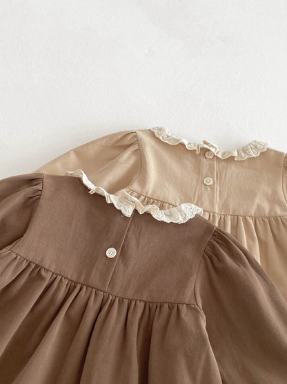 Embroidered Children's Dress with Little Flowers
