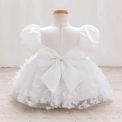Children's Party Dress with Butterflies and Bows