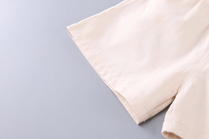 Boys' Polo Shirt Set with Teddy Bear Design