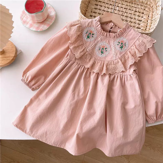Children's Dress with Embroidered Flowers