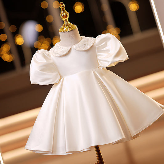 Children's Puff and Collar Party Dress