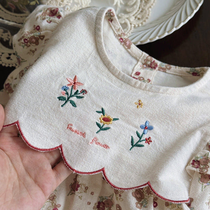 Children's Dress with Flowers and Ruffles