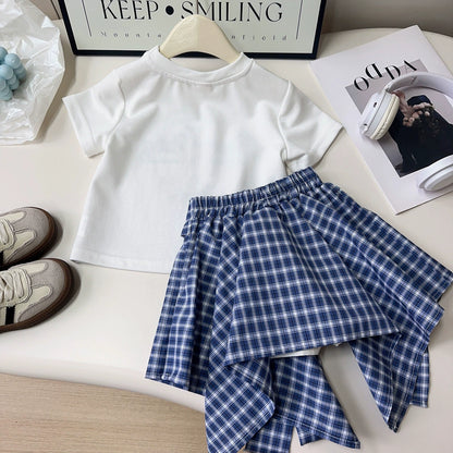 Girls' Teddy Bear and Checkered Outfit